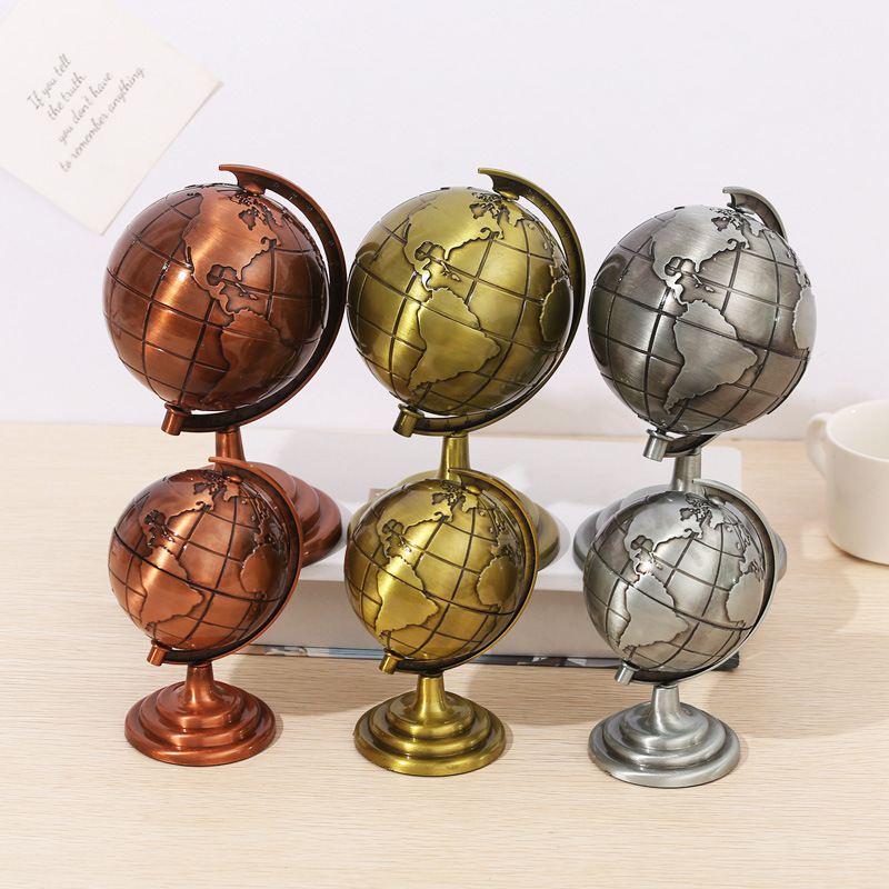 Office Furniture World - Figurine globe vintage en alliage, ornement