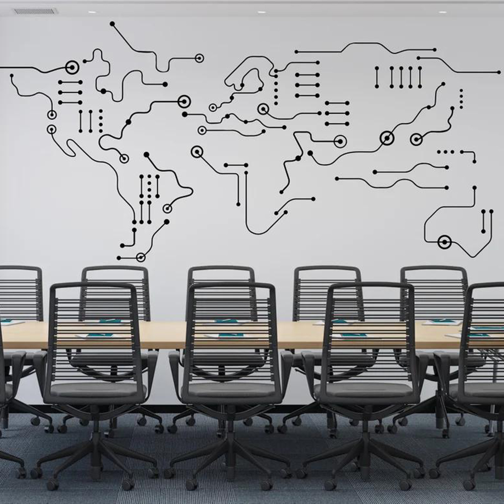 Office Furniture World - Autocollant mural carte du monde pour