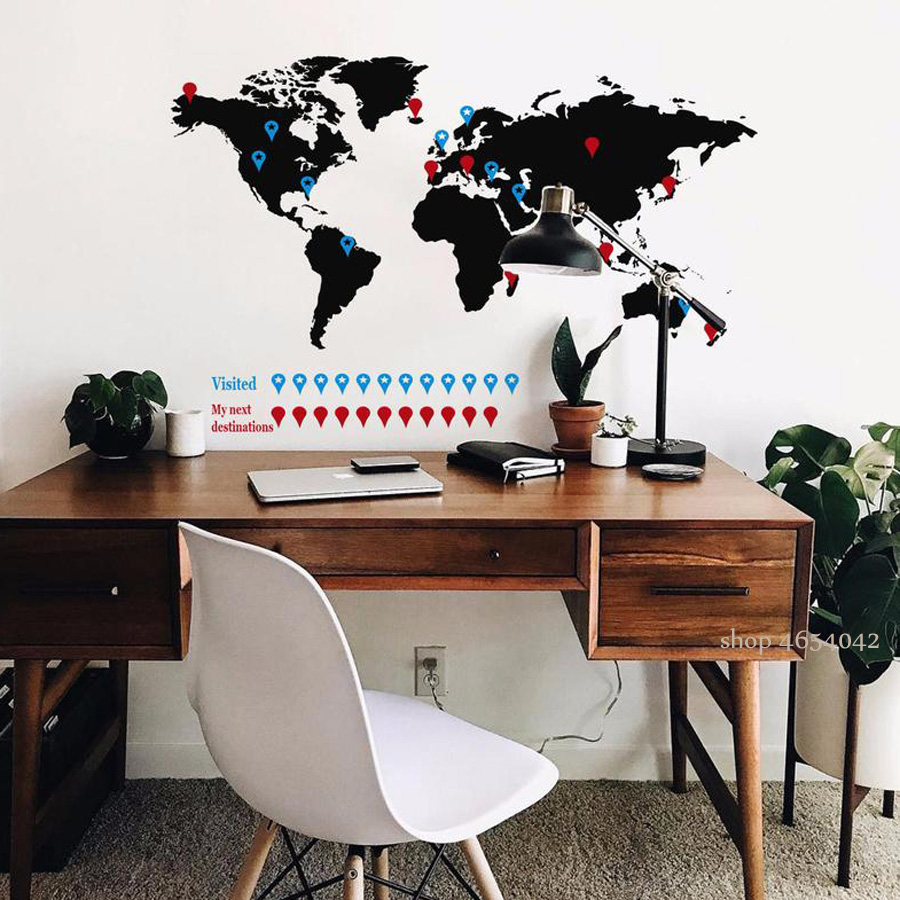Grande carte du monde autocoll - Office Furniture World avis et prix