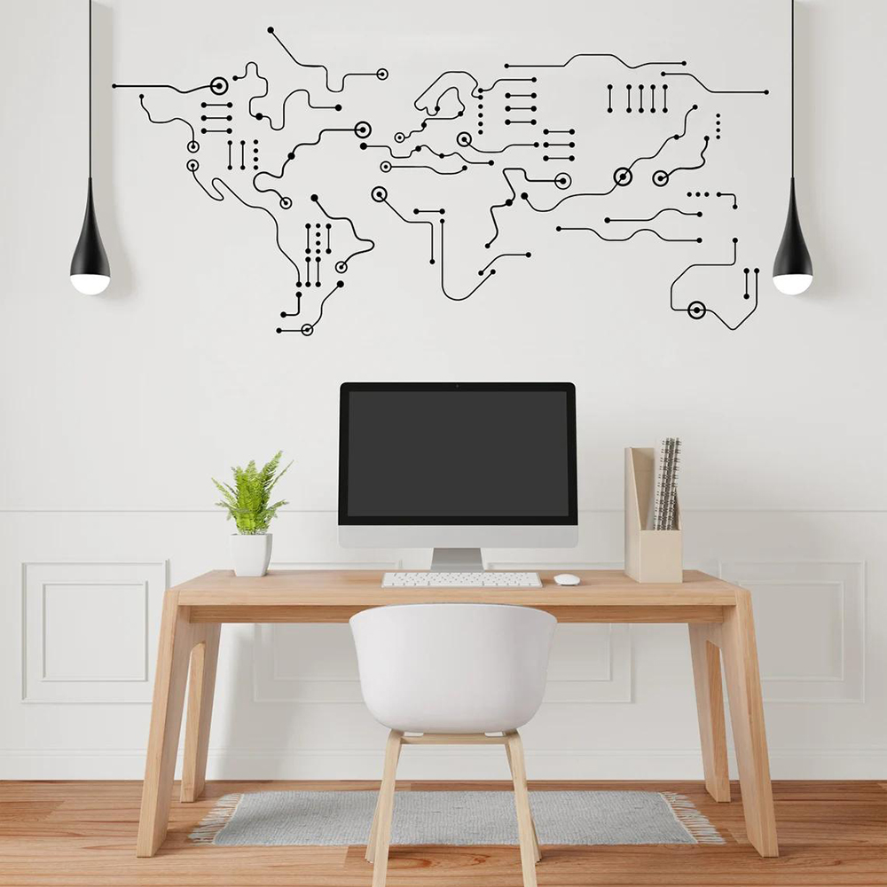 Autocollant mural carte du mon - Office Furniture World avis et prix