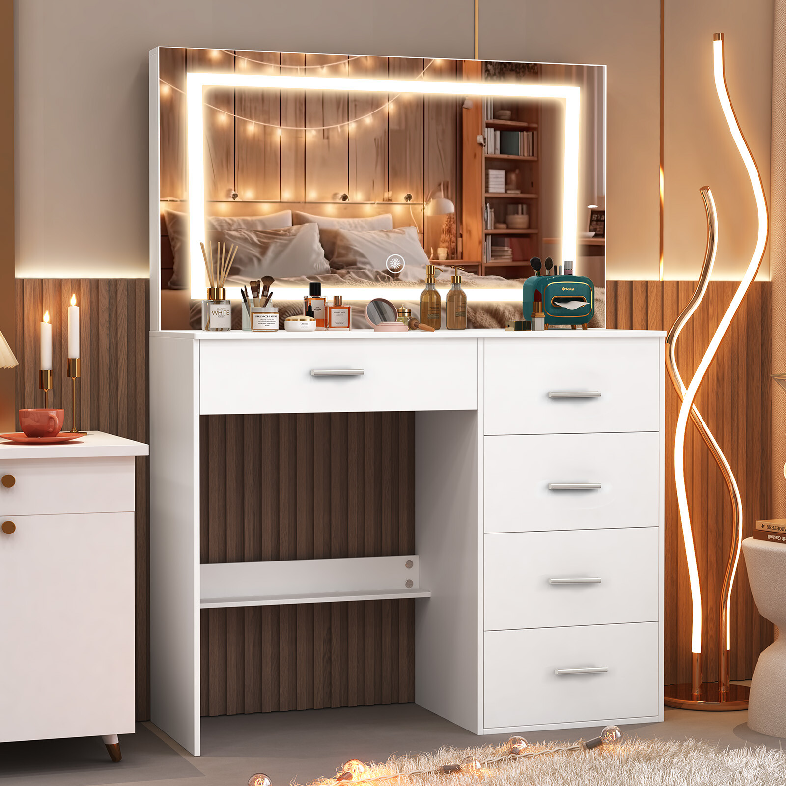 Table de maquillage moderne bl - Office Furniture Now avis et prix