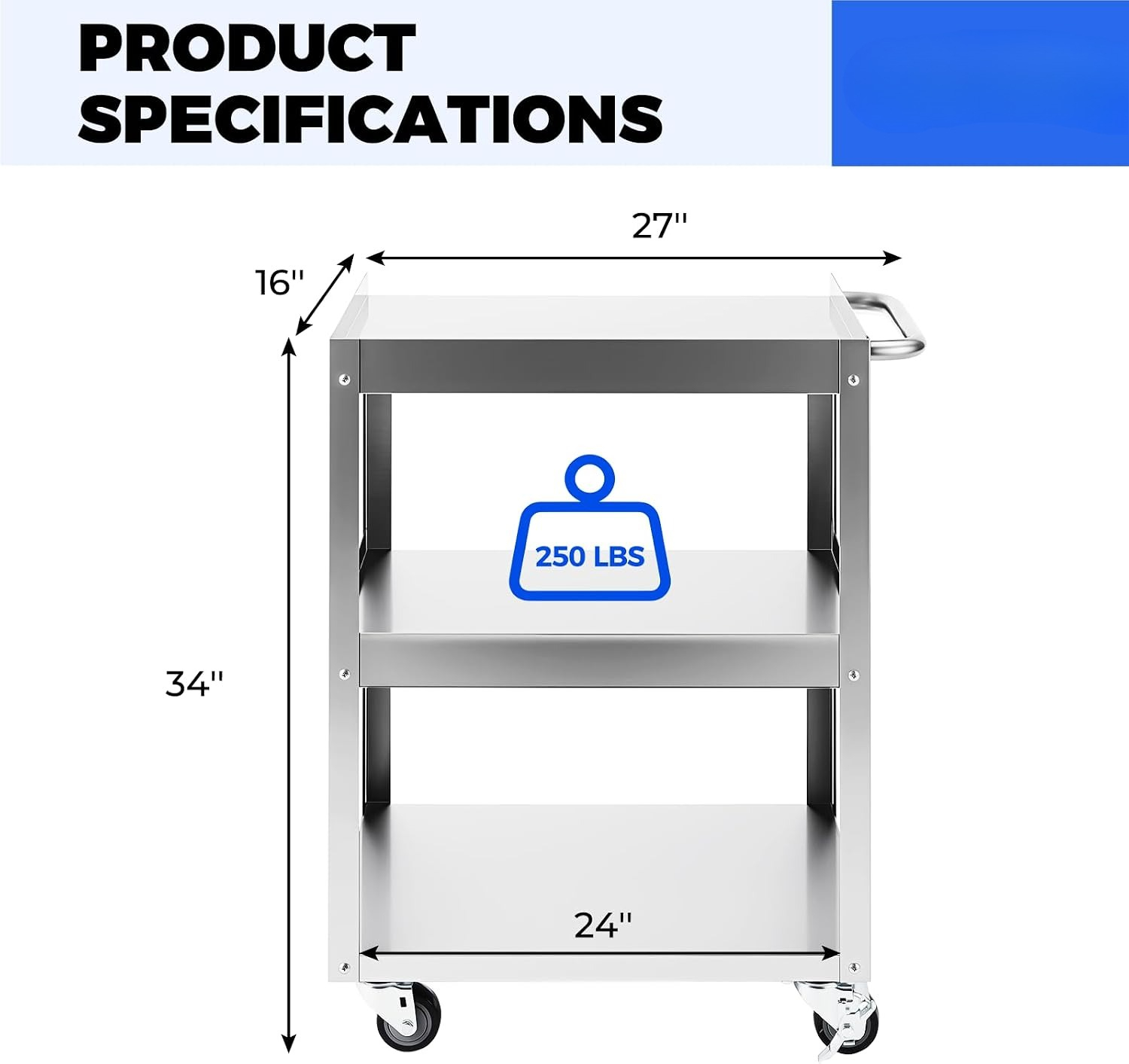 Chariot utilitaire roulant à 3 - Office Supply Cart avis et prix